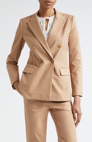 Emporio Armani Double Breasted Cotton Blend Blazer