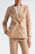 Emporio Armani Double Breasted Cotton Blend Blazer
