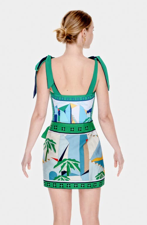 Jessie Zhao New York Swim Cover Up Skirt-green Wonderland In Green