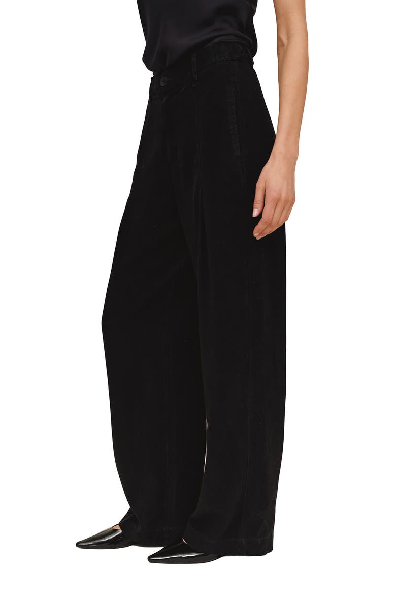 Elongated Tuck Wide Leg Trousers, Alternate, color, BLACK