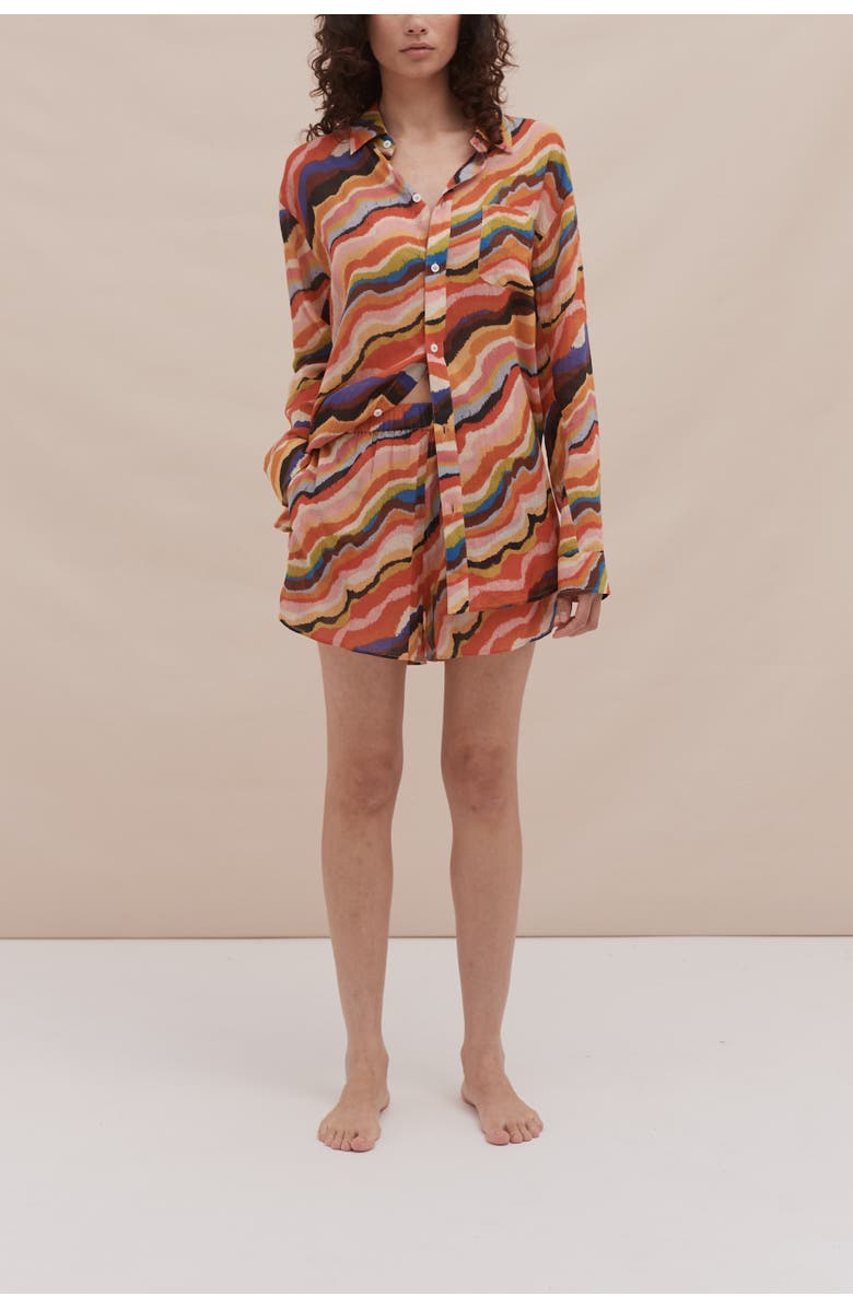 Desmond & Dempsey Lounge Shirt & Easy Short, Main, color, Tide Multi