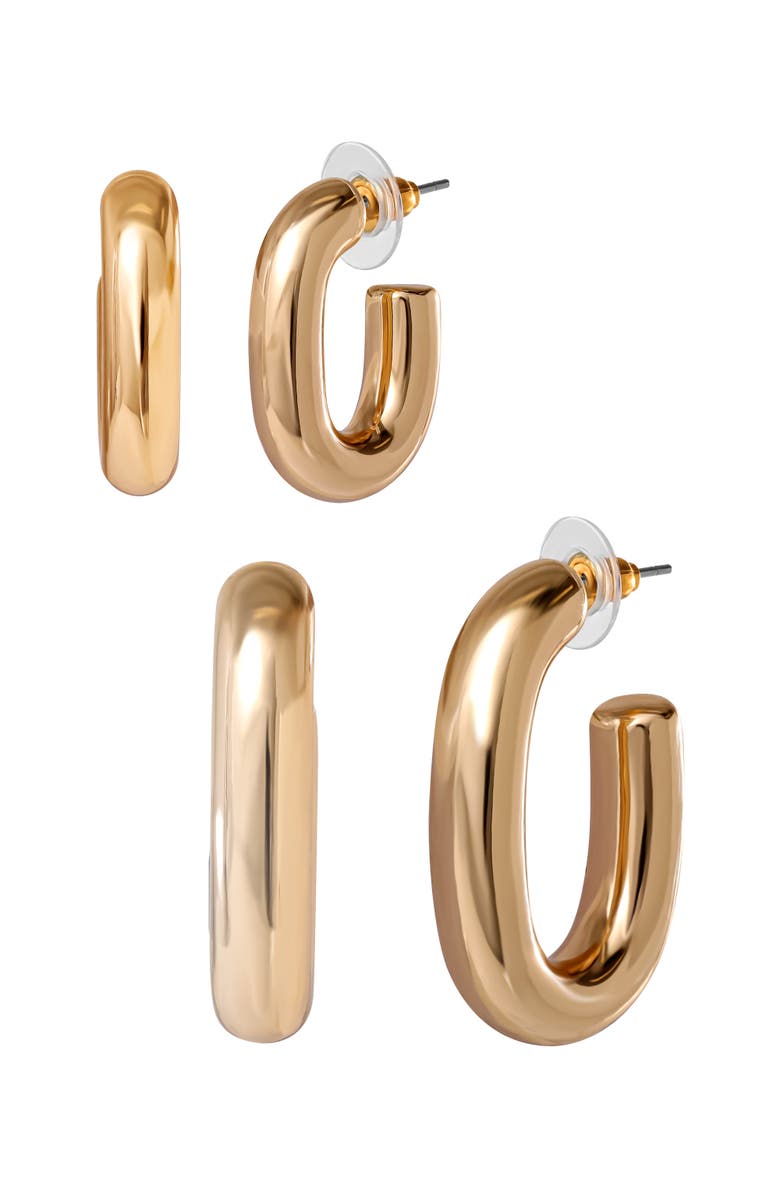 Jessica Simpson Gold-Tone Hoop Earring Set, Alternate, color, Gold