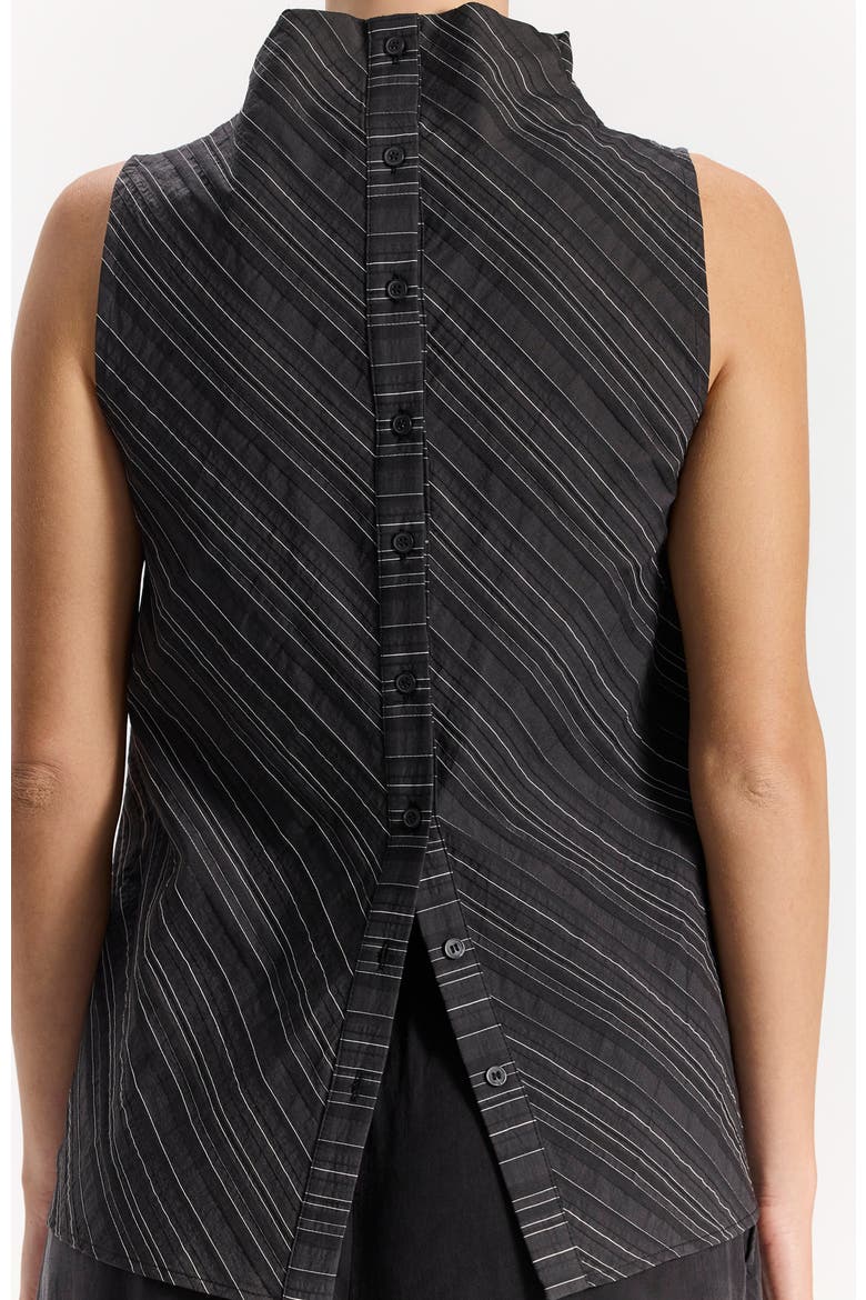 May Stripped Sleeveless Top, Alternate, color, Black With White Stripes