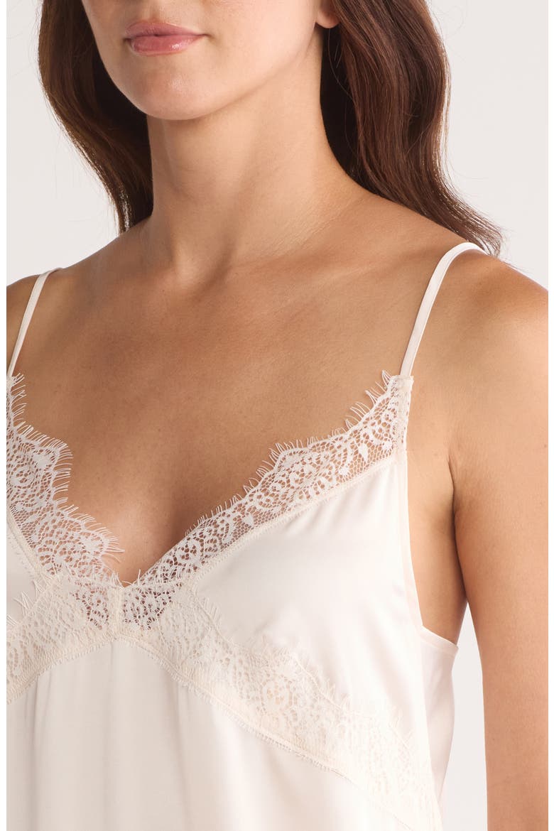 Lace Trim Satin Chemise, Alternate, color, SAKURA PINK