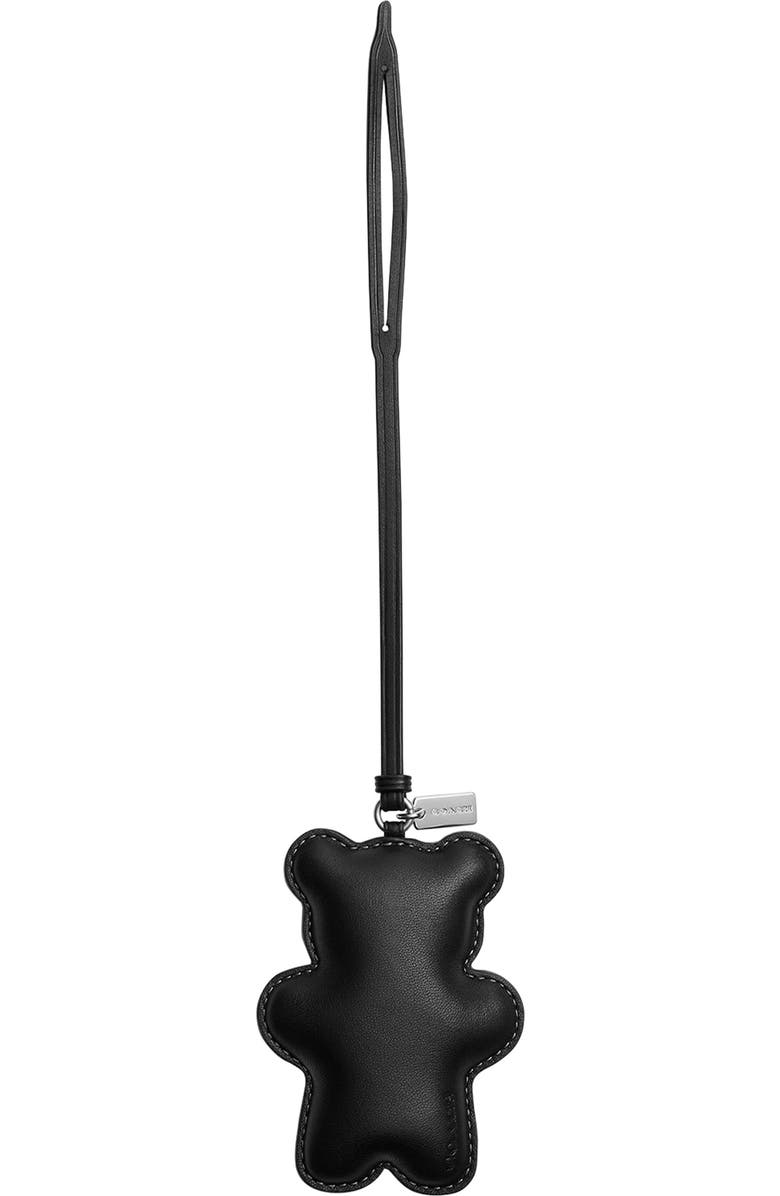 COACH Puffy Bear Leather Bag Charm, Main, color,