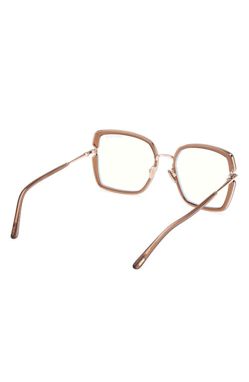 TOM FORD TOM FORD 55MM SQUARE BLUE LIGHT BLOCKING OPTICAL GLASSES