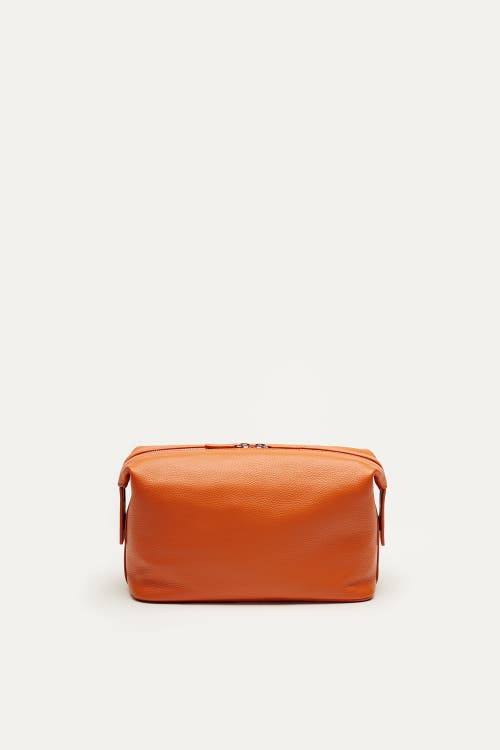 Want Les Essentiels De La Vie Want Les Essentiels Kenyatta Pebble Grained Leather Toiletry Bag In Orange