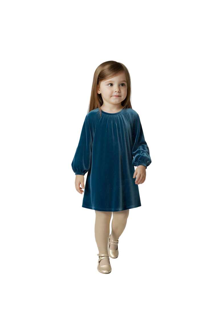 Velvet Dress, Alternate, color, Ocean