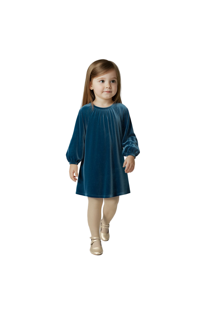 Mayoral Velvet Dress, Alternate, color, Ocean