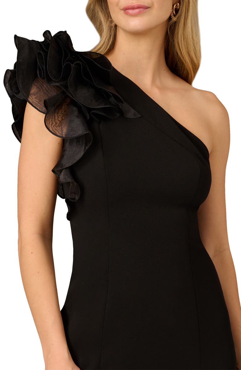 Aidan Mattox by Adrianna Papell Ruffle One-Shoulder Cocktail Sheath Dress, Alternate, color, 