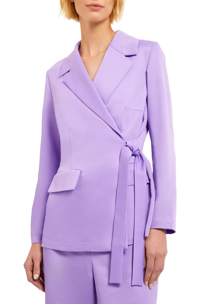 Side Tie Blazer, Main, color, LAVENDER FIELD