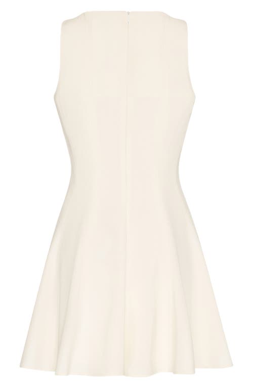Milly Sleeveless Fit & Flare Minidress In Ecru