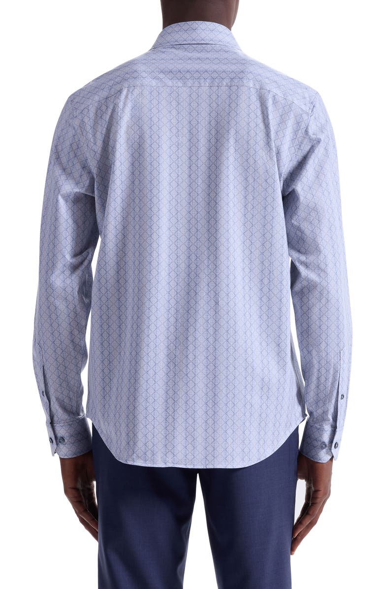Bugatchi James OoohCotton<sup>®</sup> Mosaic Print Button-Up Shirt, Alternate, color, Sand