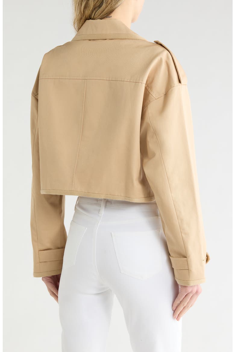 Kento Crop Cotton Trench Coat, Alternate, color, DOESKIN/ IKEBANA