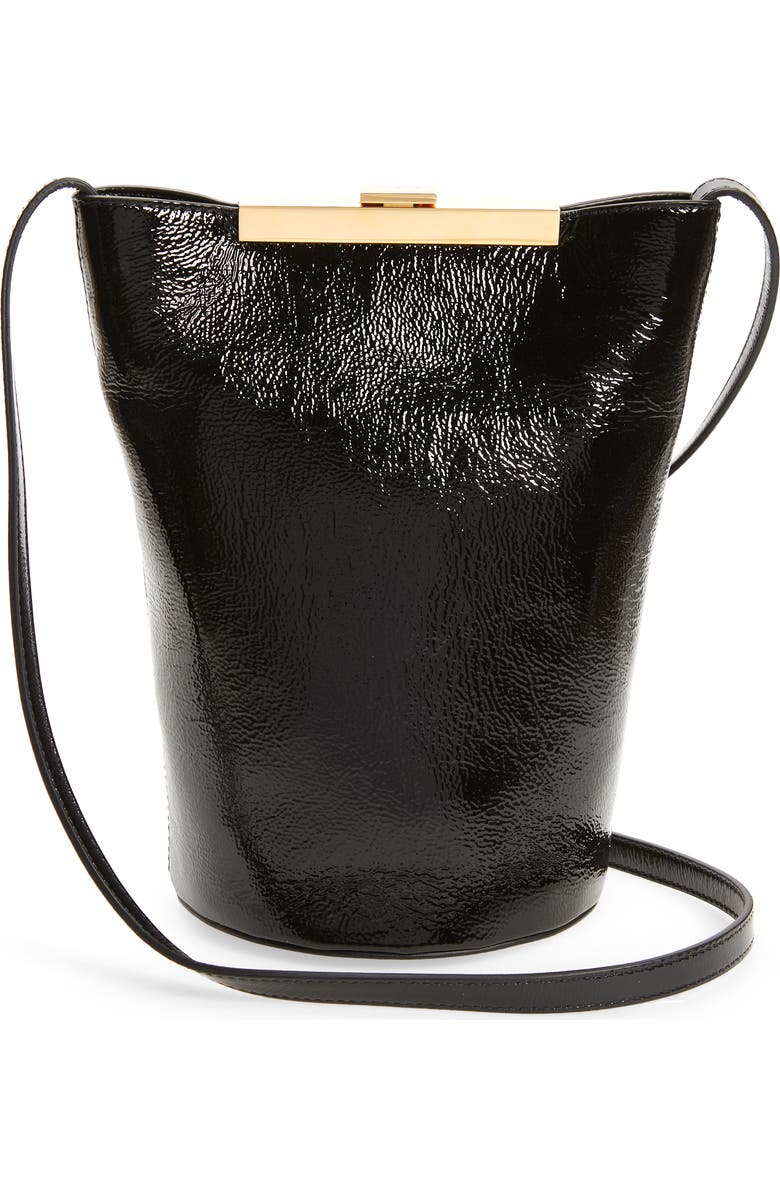 Khaite Etta Patent Leather Shoulder Bag, Alternate, color,