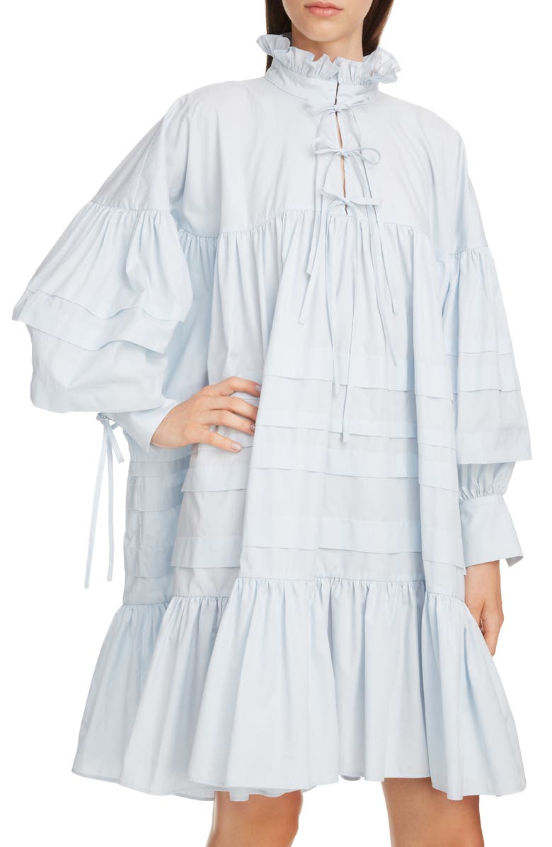 Cecilie Bahnsen Macy Pleated Long Sleeve Shirtdress, Alternate, color, 