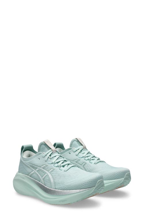 ASICS® GEL-NIMBUS® 27 Running Shoe in Pure Aqua/White 