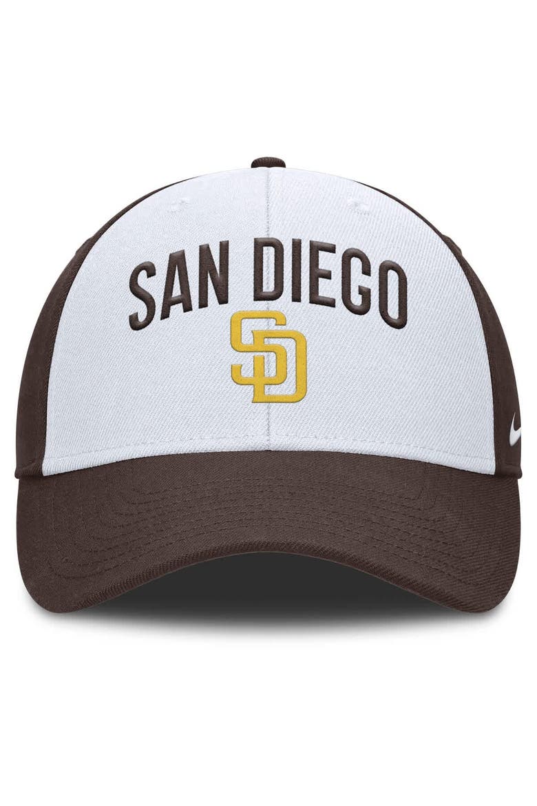 Men's Nike White/Brown San Diego Padres Club Performance Adjustable Hat, Alternate, color, White