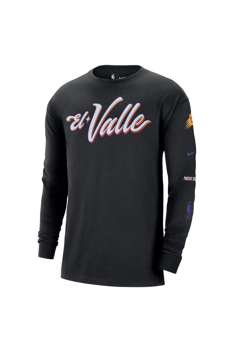 Men's Nike Black Phoenix Suns 2023/24 City Edition Max90 Expressive Long Sleeve T-Shirt, Alternate, color, Black