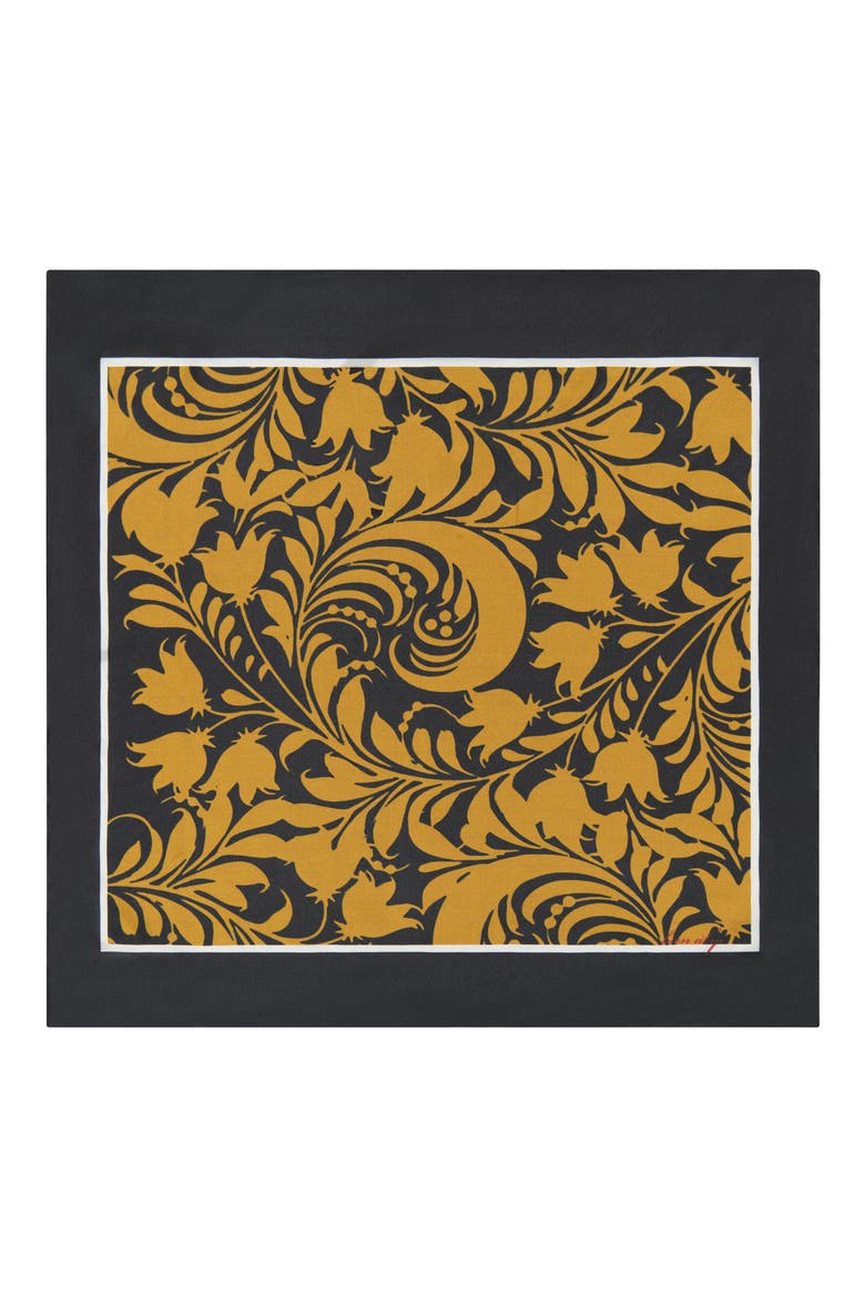 Golden Garden Silk Bandana, Alternate, color, BLACK