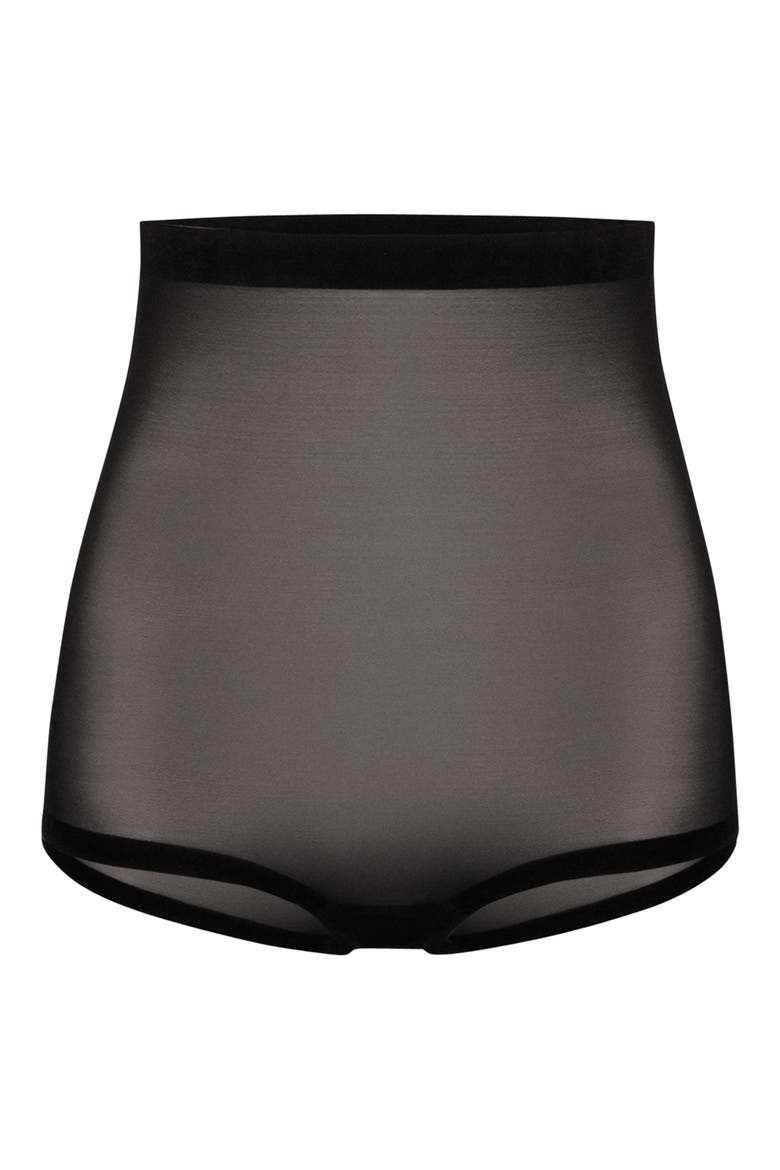 Tulle Control High Waist Shaper Briefs, Alternate, color, BLACK