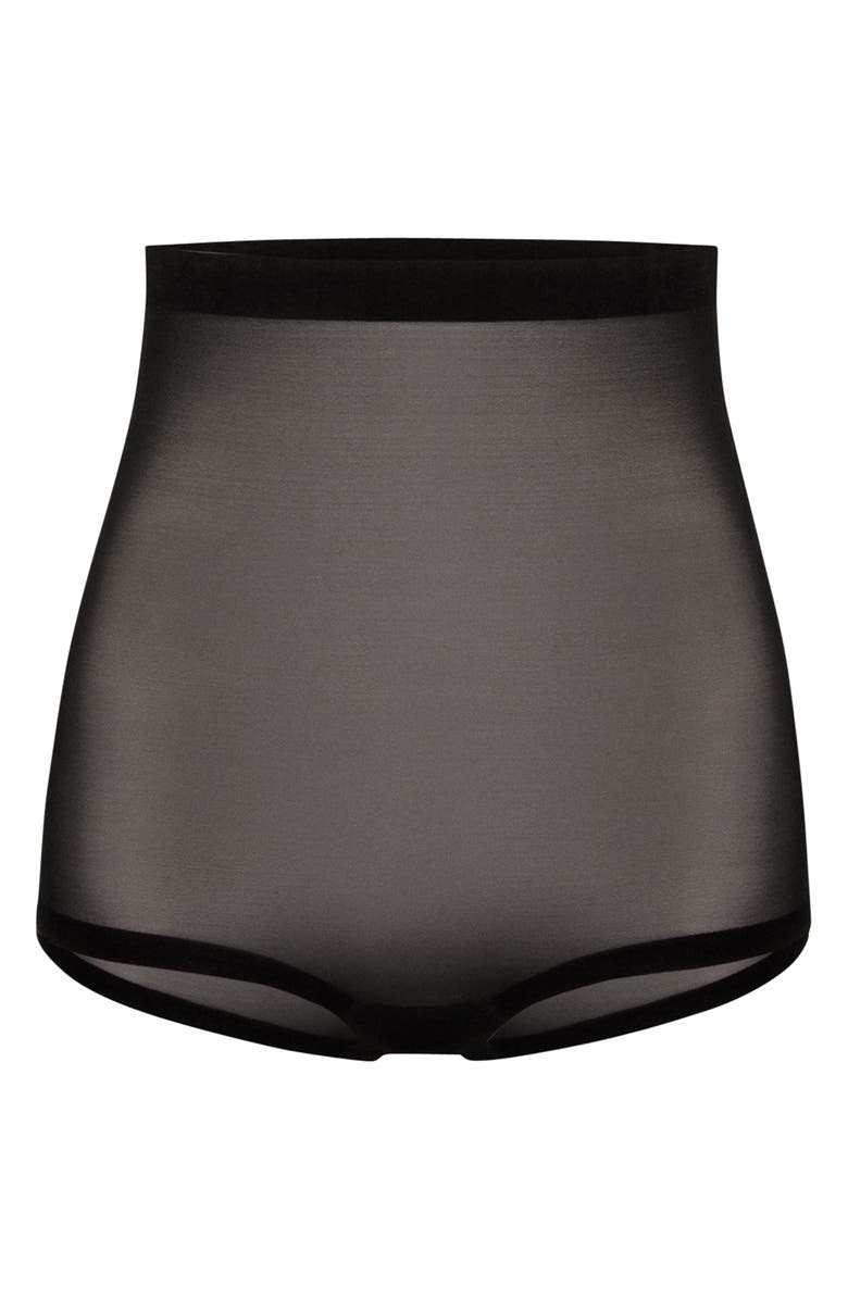 Wolford Tulle Control High Waist Shaper Briefs, Alternate, color, Black