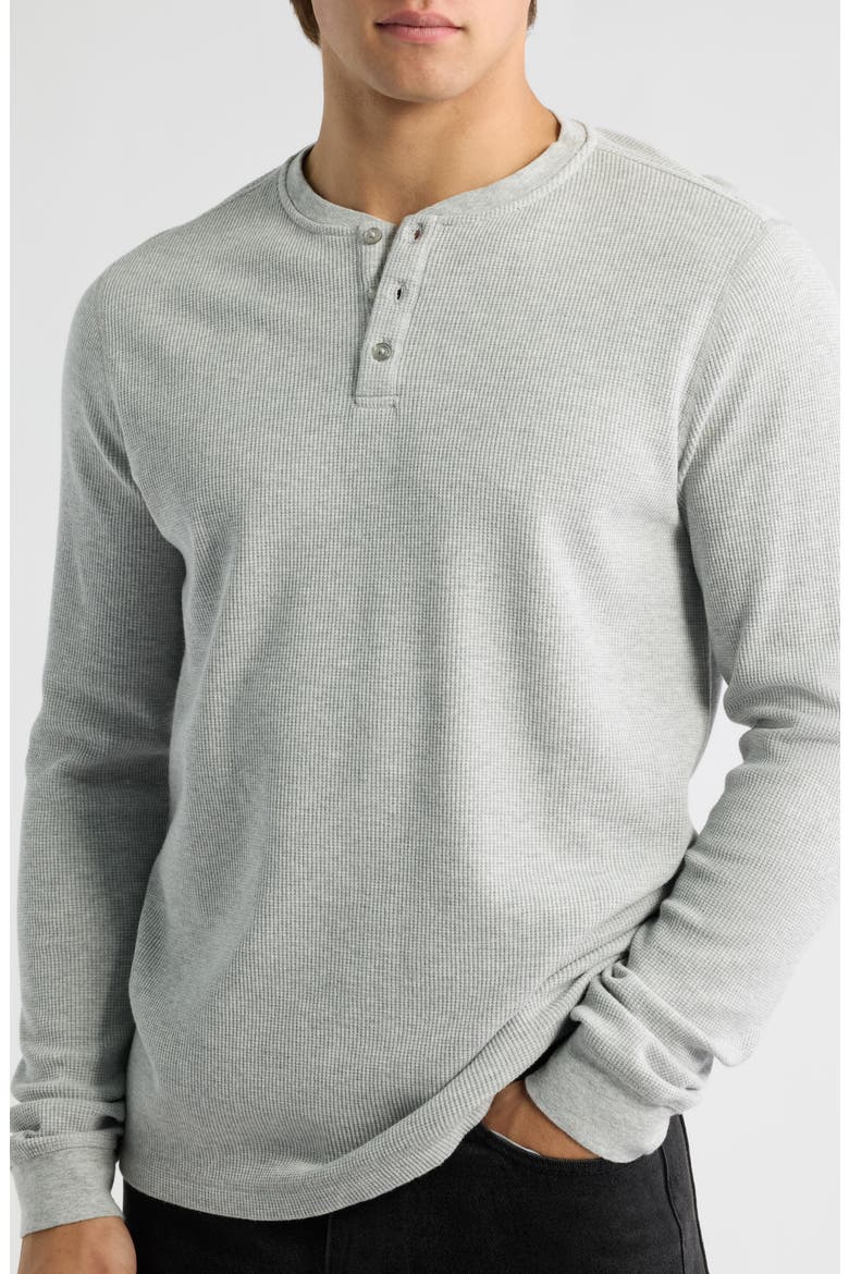 Waffle Knit Henley, Alternate, color, LIGHT HEATHER GREY