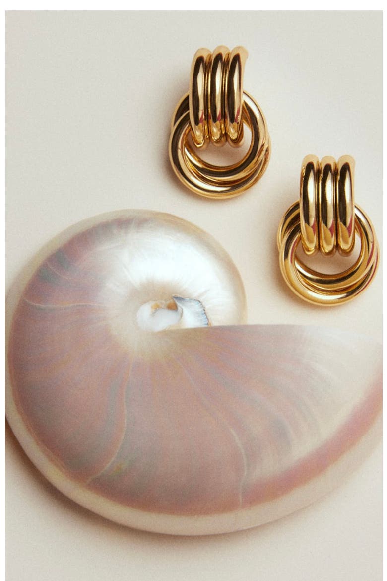Mini Knot Earrings, Alternate, color, Gold