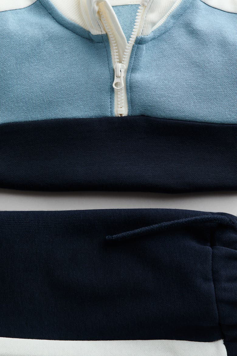 2-piece Brushed Sweatsuit, Alternate, color, Navy blue/color-block
