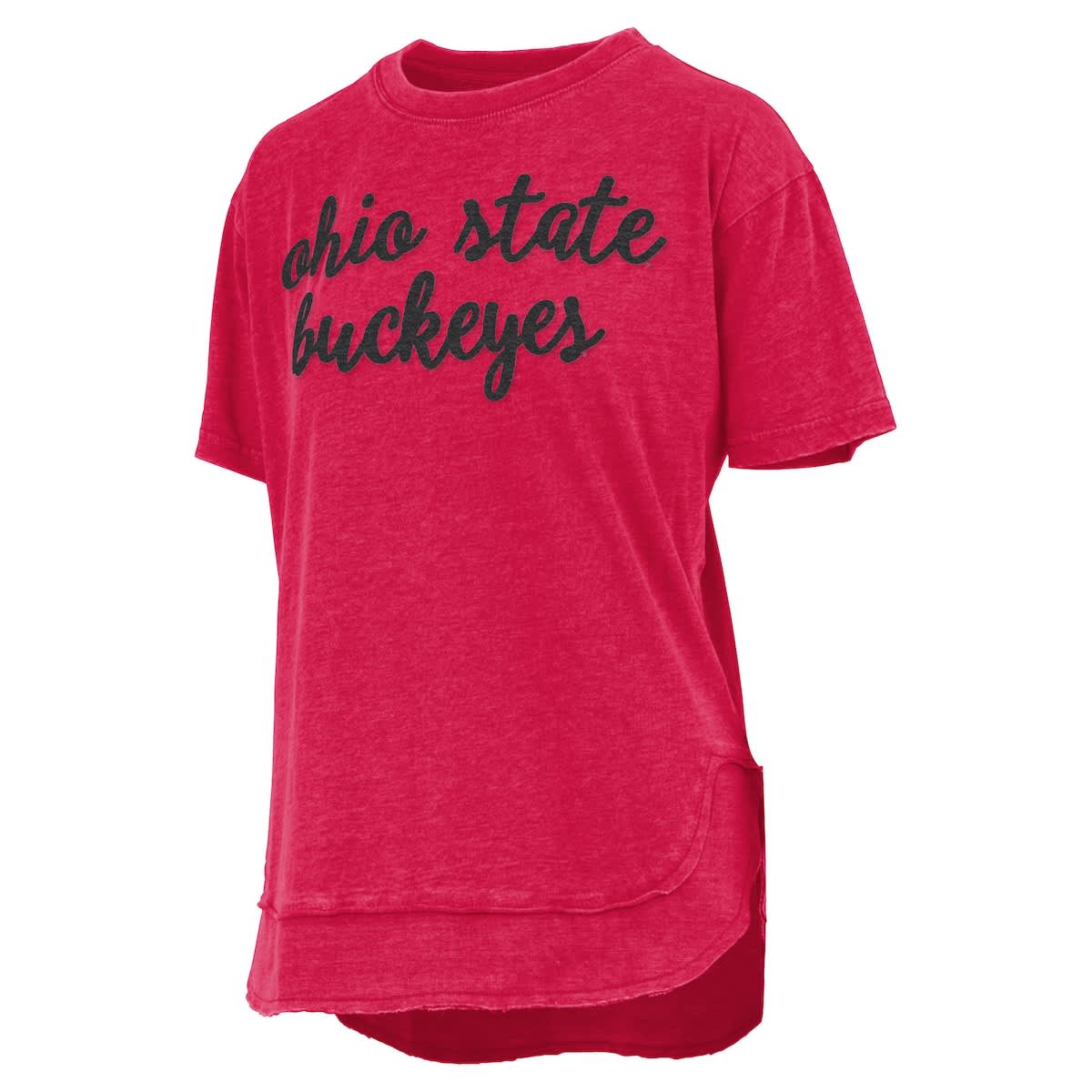 PRESSBOX Women's Pressbox Scarlet Ohio State Buckeyes Poncho T-Shirt ...