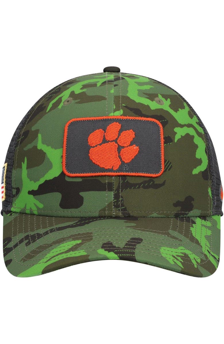 Nike Men's Nike Camo/Black Clemson Tigers Classic99 Veterans Day Trucker Snapback Hat, Alternate, color,