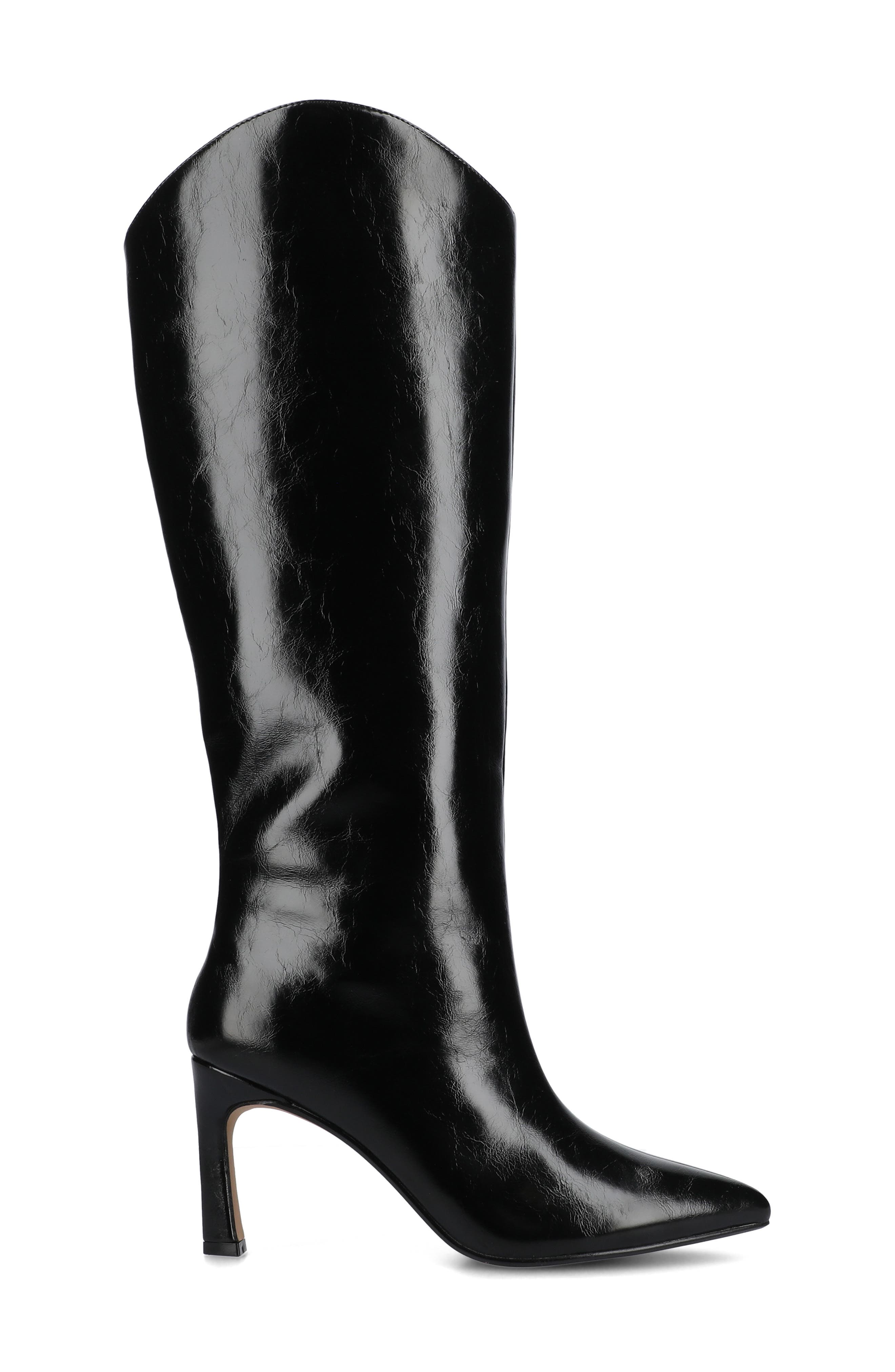 Journee Collection Rehela Boot - Wide Width & Wide Calf, Alternate, color, Black Patent