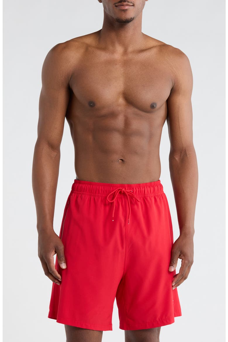 Compression Swim Trunks, Main, color, RED