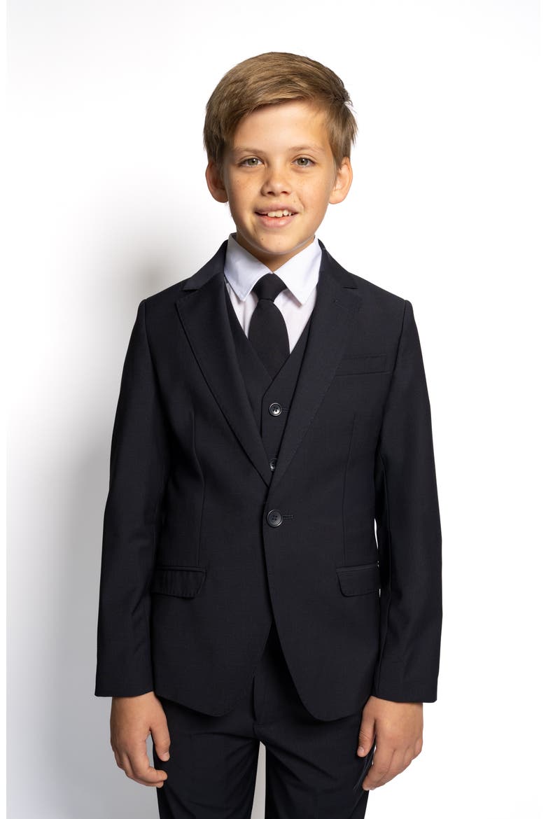 Kids' Luxor 5-Piece Slim Fit Suit, Alternate, color, Midnight Navy