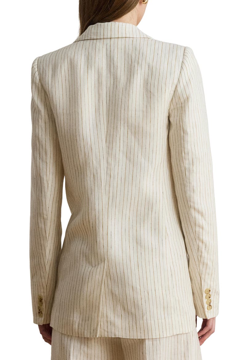Mixed Stripe Linen Jacket, Alternate, color, IVORY MULTI