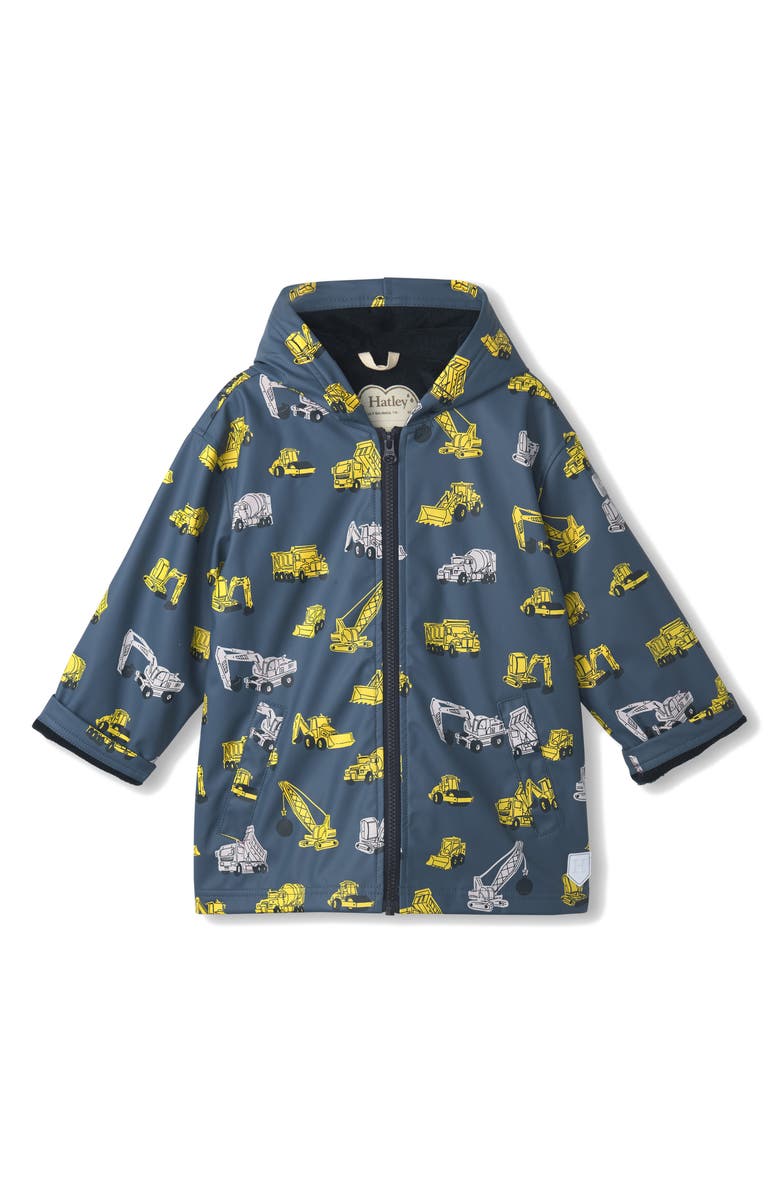 Hatley Kids' Construction Raincoat, Main, color, 