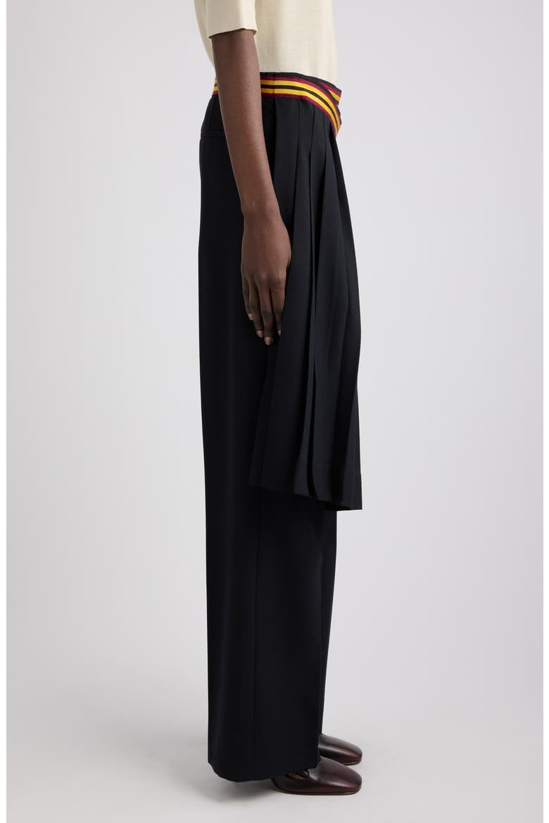 Prestona Serge Wool Twill Pants, Alternate, color, BLACK