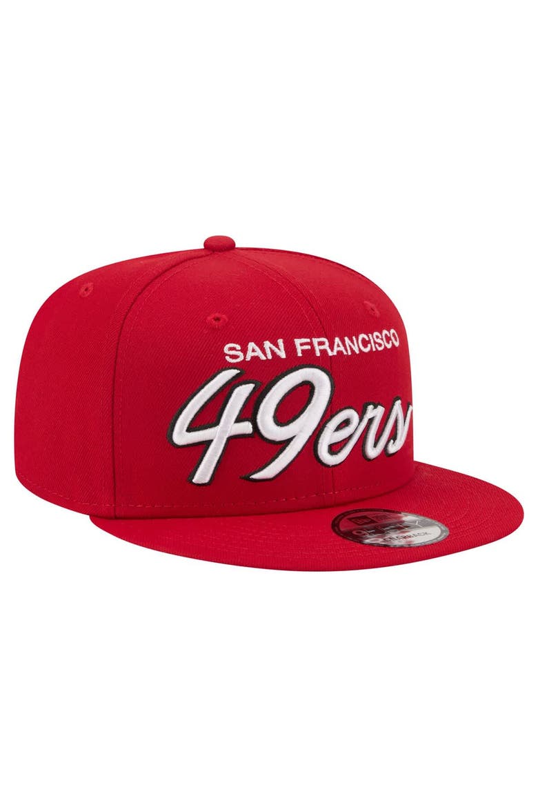 Men's New Era  Scarlet San Francisco 49ers Core Team Script 9FIFTY Snapback Hat, Alternate, color, Scarlet
