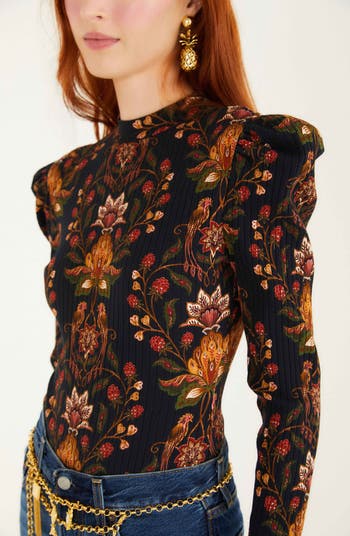 Floral Long Sleeve Cotton Bodysuit