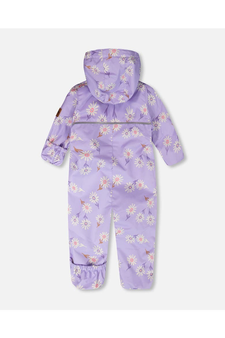 Baby Mid-Season One-Piece Daisy Print Outerwear with Hat, Alternate, color, Purple Printed Daisies