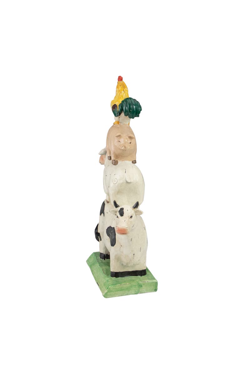 Northlight 11.5" Stacked Farm Animals Outdoor Garden Statue, Alternate, color, Multi