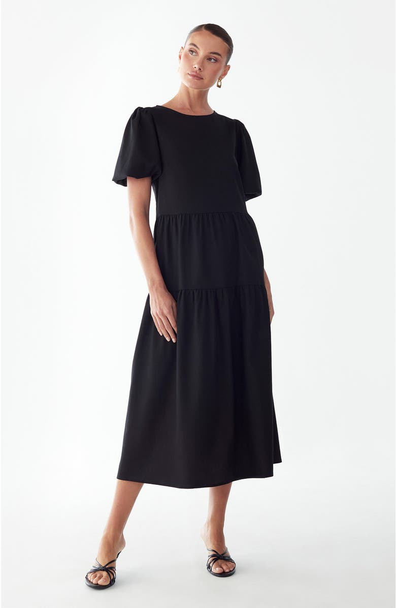 ST MRLO Sitia Midi Dress, Alternate, color, Black