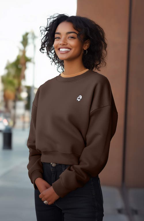 Dalix Spook-a-latte Relaxed Sweatshirt In Brown