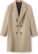 MANGO Long Double Breasted Wool Blend Coat