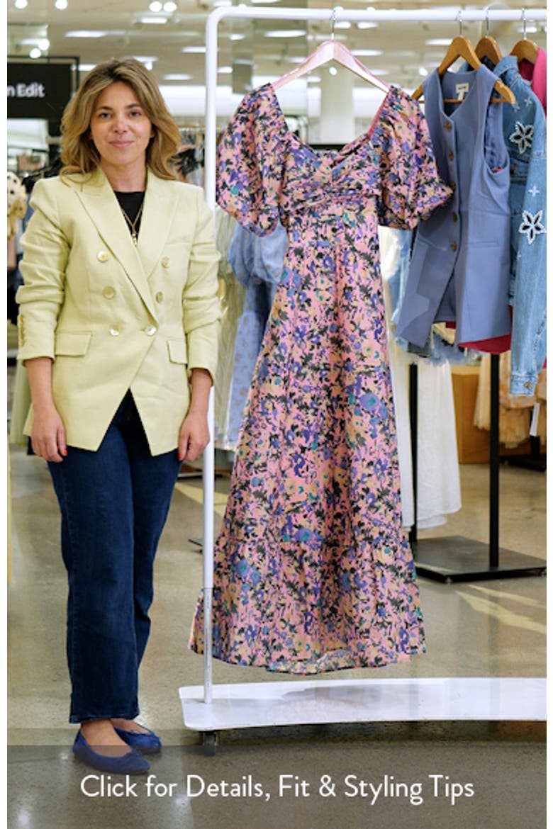 Abstract Floral Open Tie Back Maxi Dress video