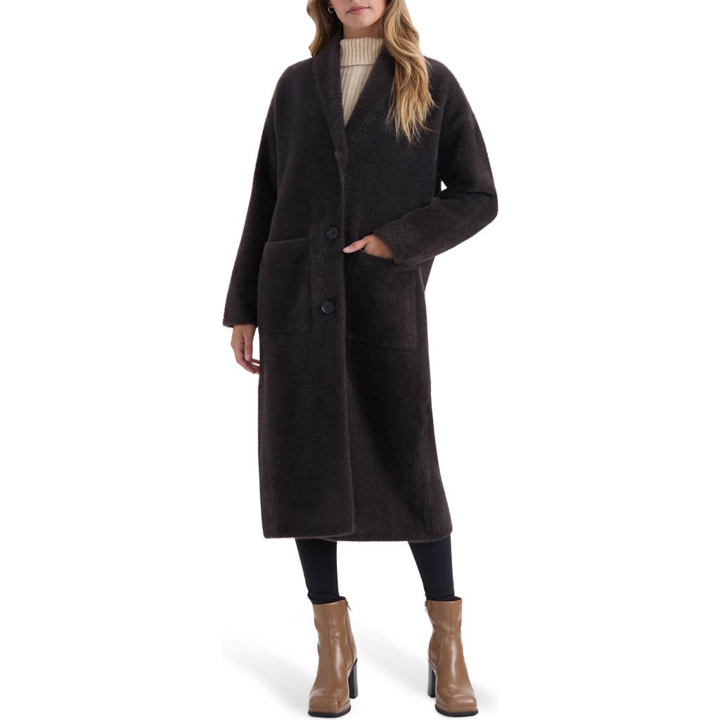 Nvlt Oversize Sweater Coat In Brown
