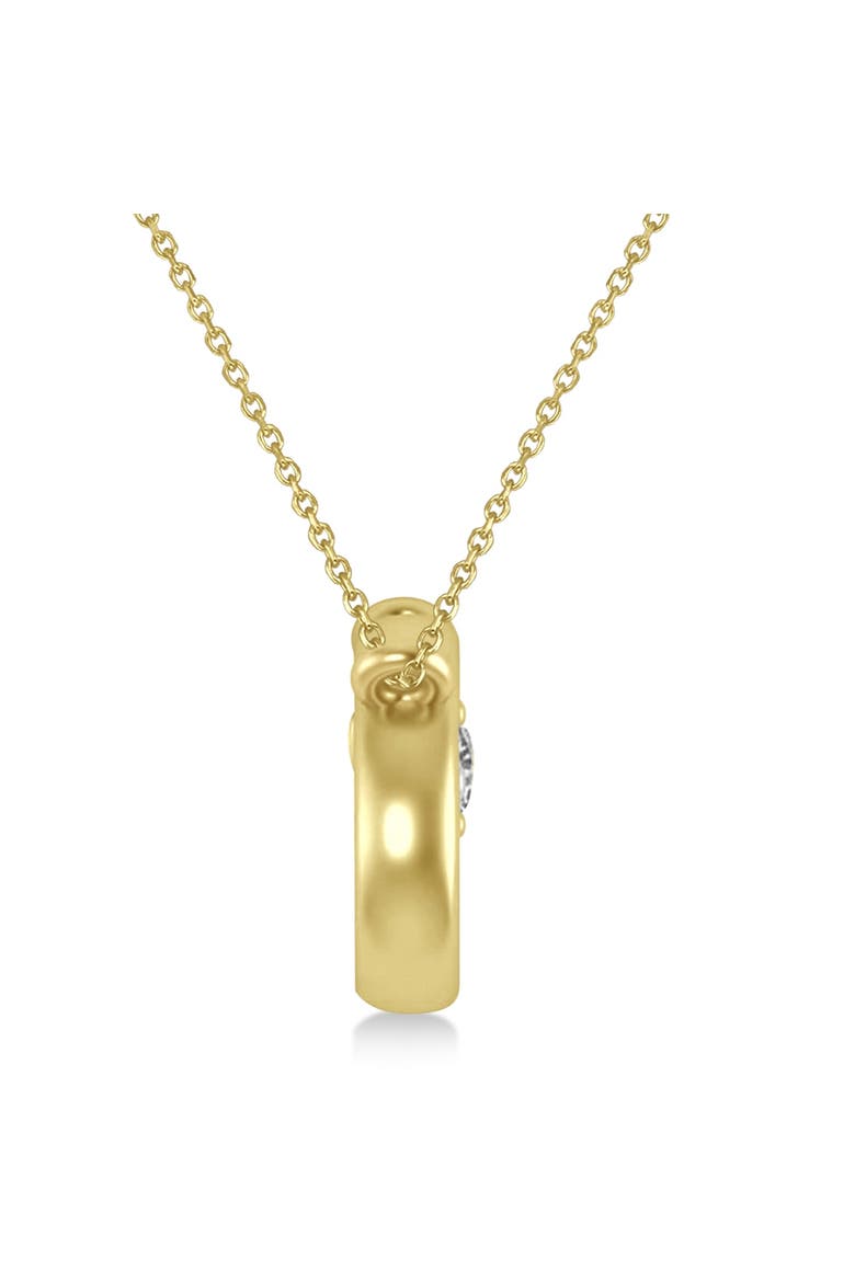 Tennis Racket with Diamond Ball Pendant Necklace 14k, Alternate, color, Yellow Gold