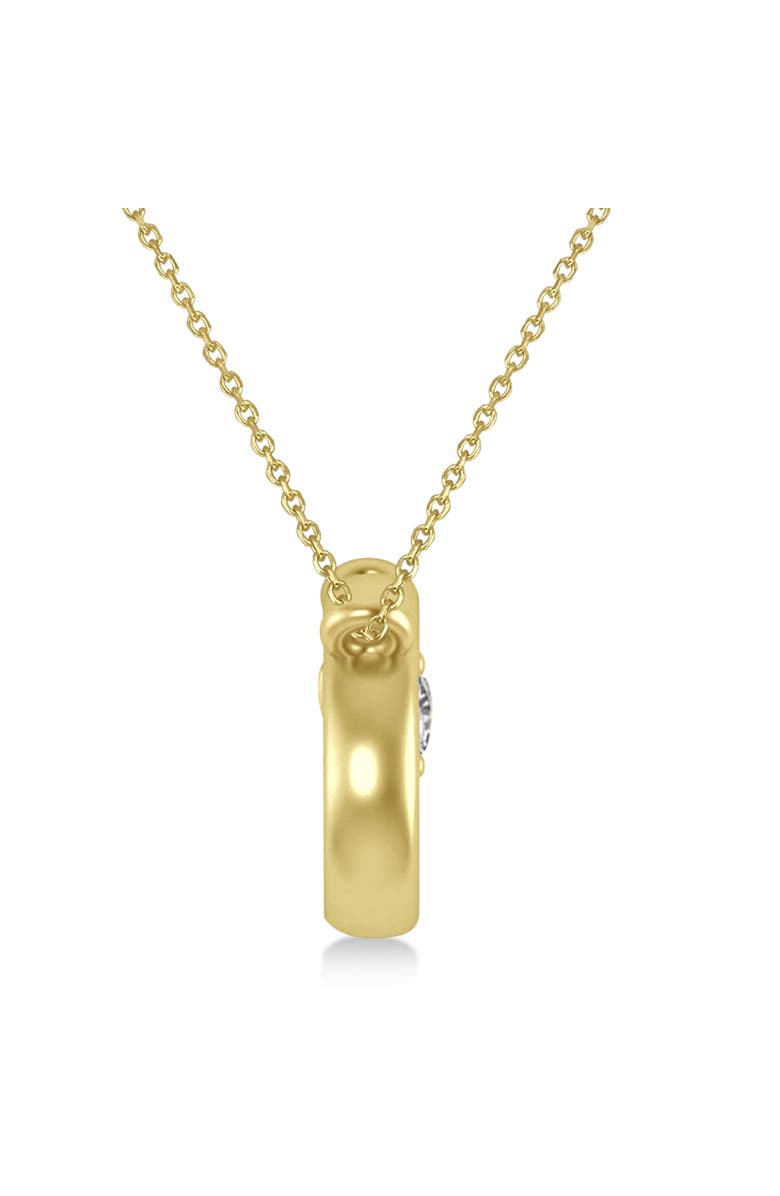 ALLUREZ Tennis Racket with Diamond Ball Pendant Necklace 14k, Alternate, color, Yellow Gold