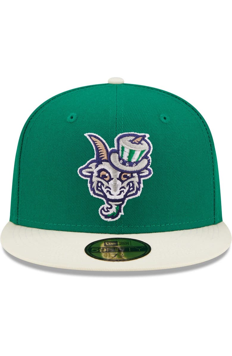 New Era Men's New Era Green Hartford Yard Goats Alternate Logo 3 Authentic Collection 59FIFTY Fitted Hat, Alternate, color, 