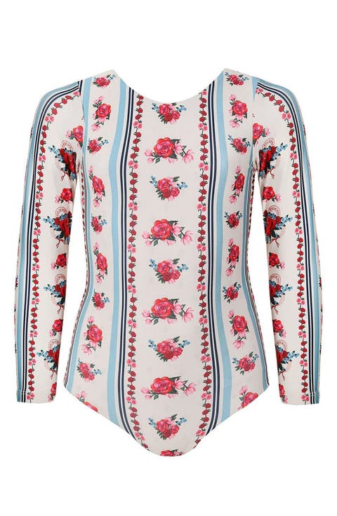 Kids' Honey Cherish Long Sleeve One-Piece Rashguard Swimsuit (Toddler, Little Kid & Big Kid)